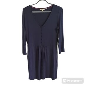Boden Sabina Jersey Knit Navy Blue Stretch‎ V-Neck Tunic/Dress Size 6